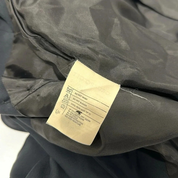 Giorgio Armani Blazer Jacket Coat Cropped Faux Wrap Buttons Black Size 44 US 10 - Picture 11 of 12